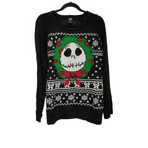Disney The Nightmare Before Christmas   Sweater Jack Skellington Black Size XL